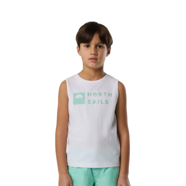 North Sails - Παιδικό Αμάνικο Μπλουζάκι Τank Τop 795228-000-0101 Λευκό 795228-000-0101