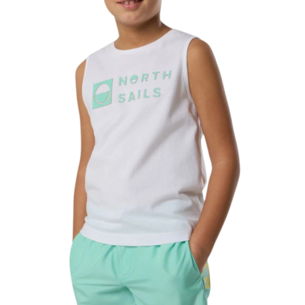 North Sails - Παιδικό Αμάνικο Μπλουζάκι Τank Τop 795228-000-0101 Λευκό 795228-000-0101