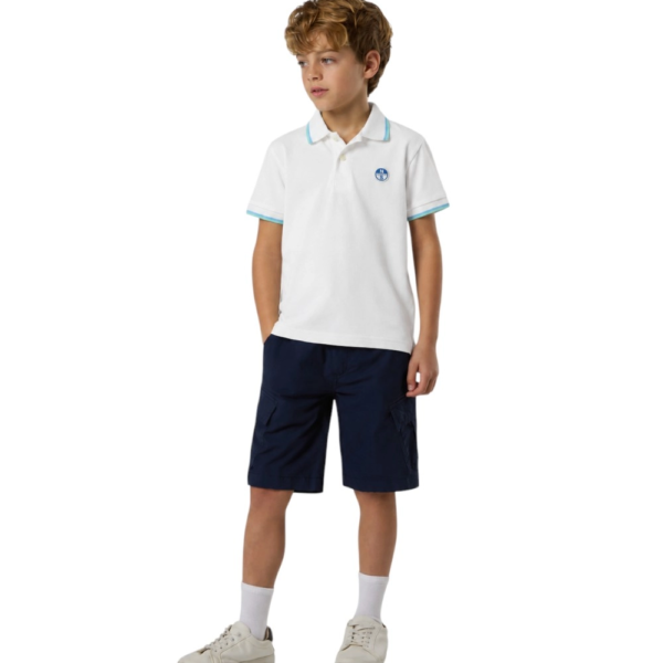 North Sails - Παιδικό Κοντομάνικο Μπλουζάκι Polo Logo Patch 794490-000-0101 Λευκό 794490-000-0101