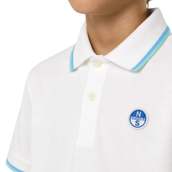 North Sails - Παιδικό Κοντομάνικο Μπλουζάκι Polo Logo Patch 794490-000-0101 Λευκό 794490-000-0101