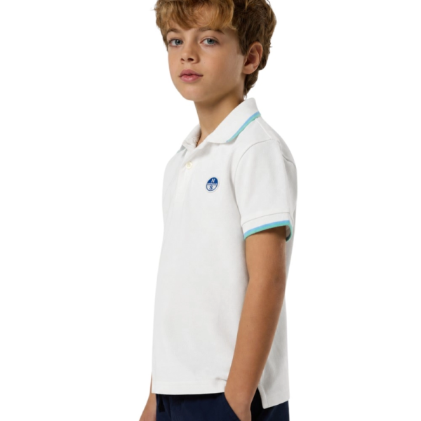 North Sails - Παιδικό Κοντομάνικο Μπλουζάκι Polo Logo Patch 794490-000-0101 Λευκό 794490-000-0101