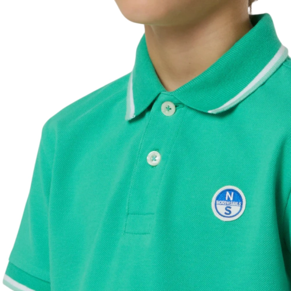 North Sails - Παιδικό Κοντομάνικο Μπλουζάκι Polo Logo Patch 794490-000-0412 Πράσινο 794490-000-0412