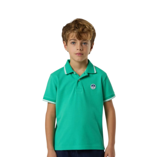 North Sails - Παιδικό Κοντομάνικο Μπλουζάκι Polo Logo Patch 794490-000-0412 Πράσινο 794490-000-0412
