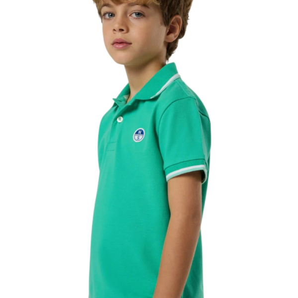 North Sails - Παιδικό Κοντομάνικο Μπλουζάκι Polo Logo Patch 794490-000-0412 Πράσινο 794490-000-0412