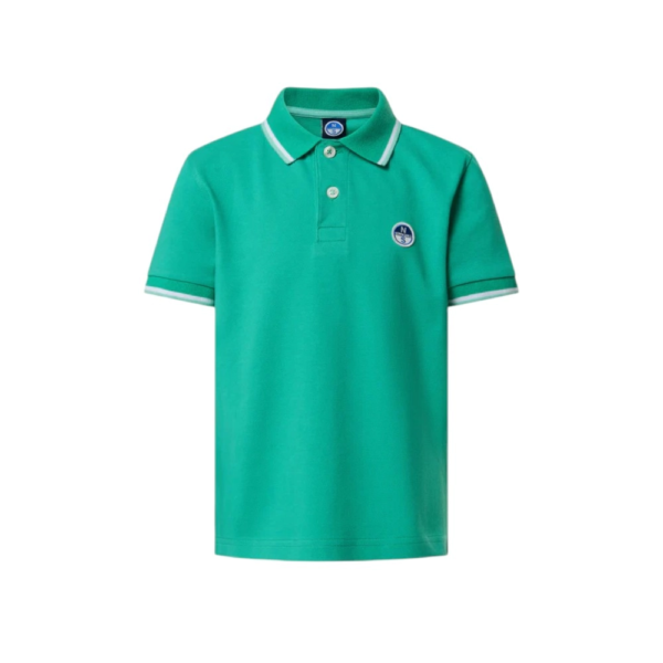 North Sails - Παιδικό Κοντομάνικο Μπλουζάκι Polo Logo Patch 794490-000-0412 Πράσινο