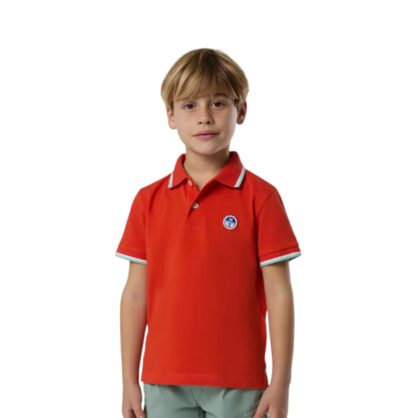 North Sails - Παιδικό Κοντομάνικο Μπλουζάκι Polo Logo Patch 794490-000-0719 Πορτοκαλί Σκούρο 794490-000-0719