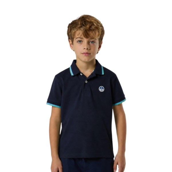 North Sails - Παιδικό Κοντομάνικο Μπλουζάκι Polo Logo Patch 794490-000-0802 Μπλε Ναυτικό 794490-000-0802