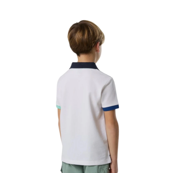 North Sails - Παιδικό Κοντομάνικο Μπλουζάκι Polo Mismatch Cuffs 794491-000-0101 Λευκό 794491-000-0101