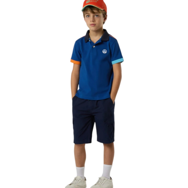 North Sails - Παιδικό Κοντομάνικο Μπλουζάκι Polo Mismatch Cuffs 794491-000-0790 Μπλε 794491-000-0790