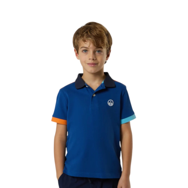 North Sails - Παιδικό Κοντομάνικο Μπλουζάκι Polo Mismatch Cuffs 794491-000-0790 Μπλε 794491-000-0790