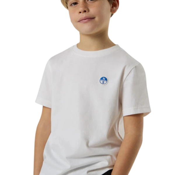 North Sails - Παιδικό Κοντομάνικο Μπλουζάκι T-Shirt Logo Patch 795226-000-0101 Λευκό 795226-000-0101