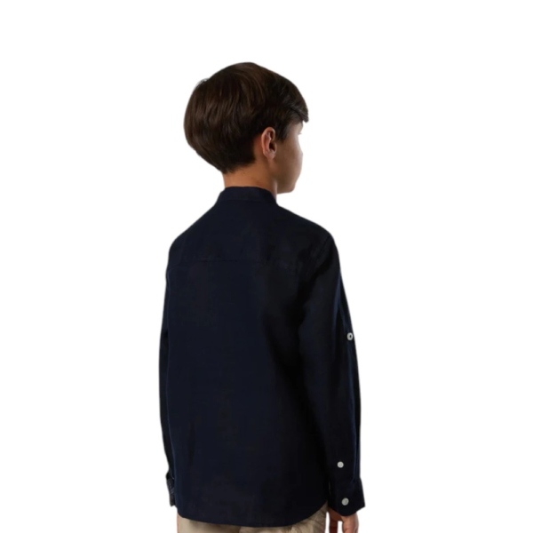 North Sails - Παιδικό Λινό Μακρυμάνικο Πουκάμισο 764173-000-0802 Μπλε Ναυτικό 764173-000-0802