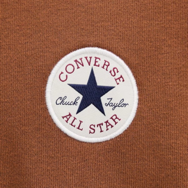 Converse - Ανδρική Μακρυμάνικη Φούτερ με Κουκούλα Chuck Patch CVM6H113-208 Καφέ CVM6H113-208