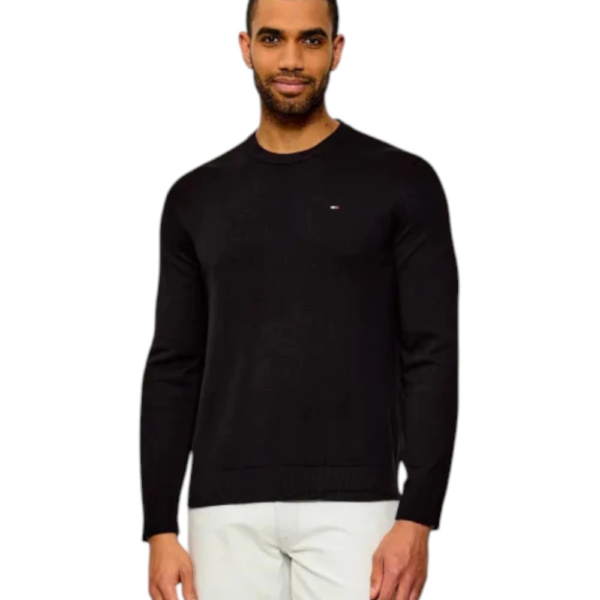 Tommy Hilfiger - Ανδρική Μπλούζα Lightweight Essential Flag DM0DM22853-BDS Mαύρο