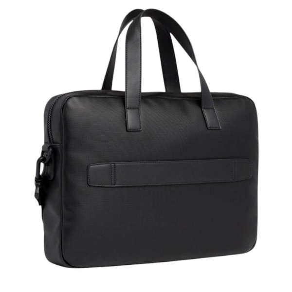 Tommy Hilfiger - Ανδρική Τσάντα Χαρτοφύλακας Pique Slim AM0AM11784-BDS Μαύρο AM0AM11784-BDS