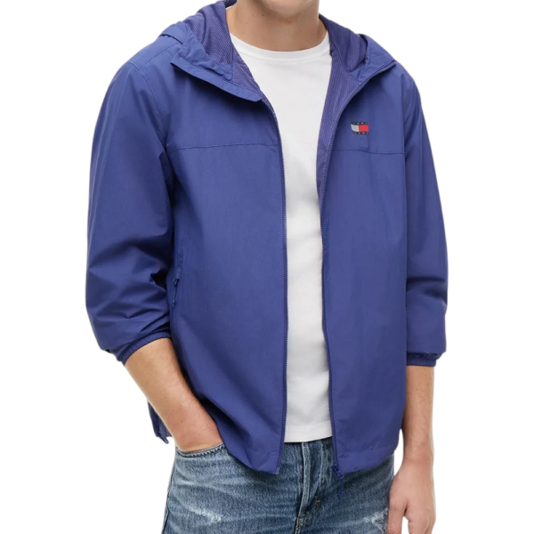 Tommy Hilfiger - Ανδρικό Αντιανεμικό Μεταβατικό Μπουφάν Chicago Packable Ripstop Relaxed Fit DM0DM23223-C6Q Μπλε DM0DM23223-C6Q