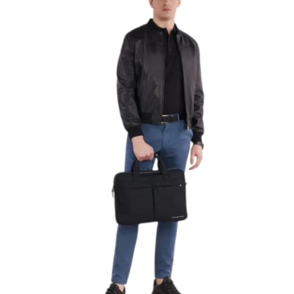 Tommy Hilfiger - Ανδρικό Τσάντα Χαρτοφύλακας Signature Computer Bag AM0AM12215-BDS Μαύρο AM0AM12215-BDS