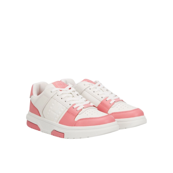 Tommy Hilfiger - Γυναικεία Sneakers Brooklyn Leather Trainers EN0EN02783-TIG Λευκό/Ροζ EN0EN02783-TIG
