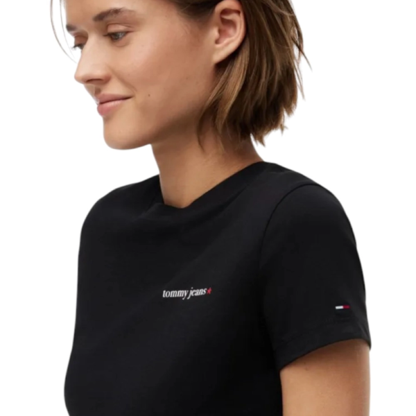 Tommy Hilfiger - Γυναικείο T-shirt Logo Slim Jersey DW0DW23479-BDS Μαύρο DW0DW23479-BDS
