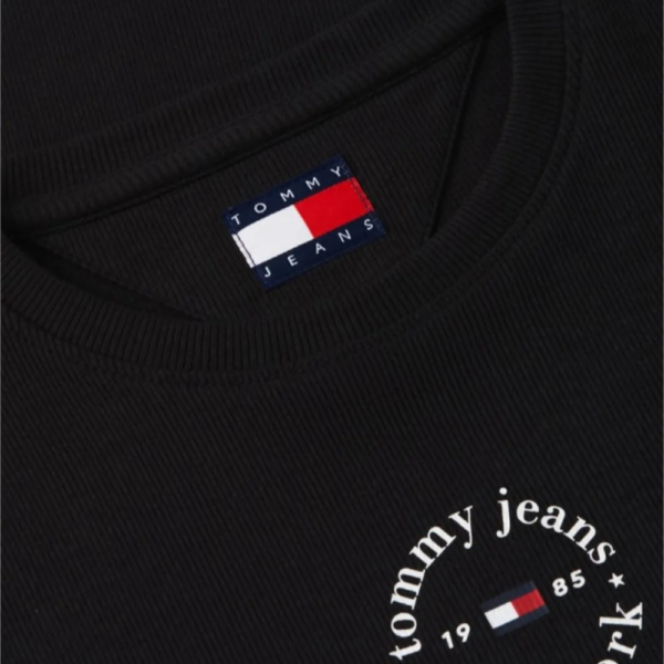 Tommy Hilfiger - Γυναικείο T-shirt Slim Essential Logo Rib DW0DW22807-BDS Μαύρο DW0DW22807-BDS