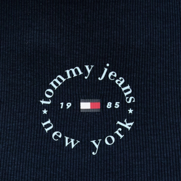 Tommy Hilfiger - Γυναικείο T-shirt Slim Essential Logo Rib DW0DW22807-C1G Μπλε DW0DW22807-C1G