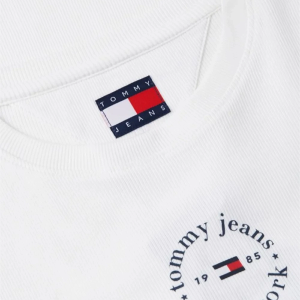 Tommy Hilfiger - Γυναικείο T-shirt Slim Essential Logo Rib DW0DW22807-YBL Λευκό DW0DW22807-YBL