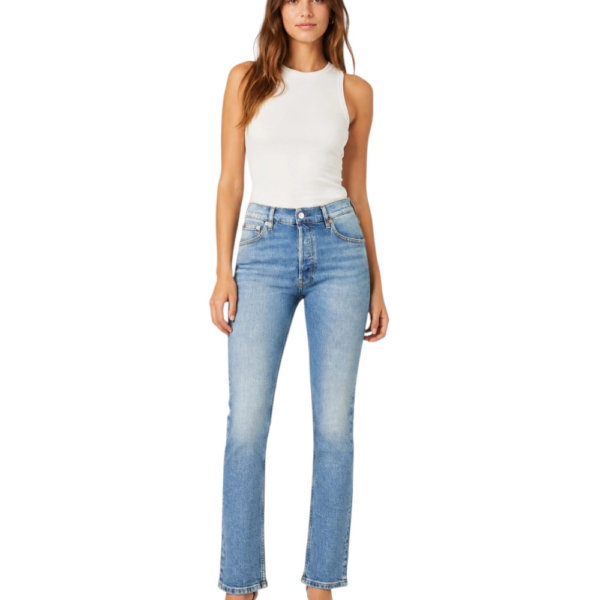 Tommy Hilfiger - Γυναικείο Παντελόνι Τζιν Mid Slim Embroidery DW0DW22406-1A5 Μπλε Ανοιχτό DW0DW22406-1A5