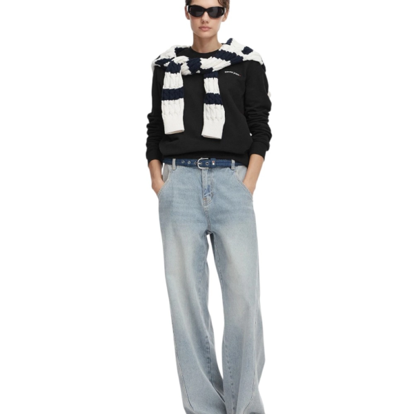 Tommy Hilfiger - Γυναικείο Φούτερ Essential Logo Regular Fit DW0DW22829-BDS Μαύρο DW0DW22829-BDS