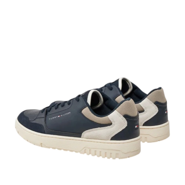 Tommy Hilfiger – Ανδρικά Δερμάτινα Sneakers Th Basket Core Lth Mix Ess FM0FM05058-0F5 Μπλε FM0FM05058-0F5