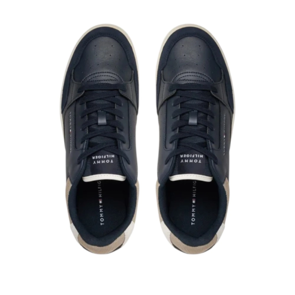 Tommy Hilfiger – Ανδρικά Δερμάτινα Sneakers Th Basket Core Lth Mix Ess FM0FM05058-0F5 Μπλε FM0FM05058-0F5