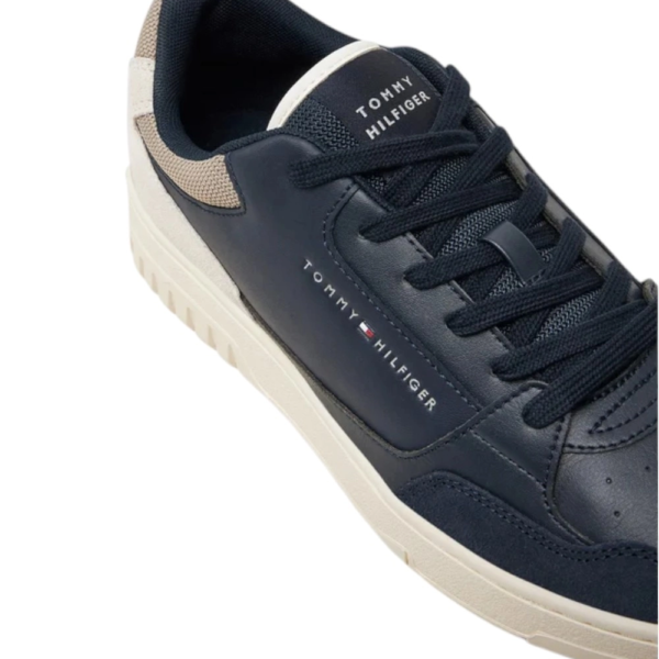 Tommy Hilfiger – Ανδρικά Δερμάτινα Sneakers Th Basket Core Lth Mix Ess FM0FM05058-0F5 Μπλε FM0FM05058-0F5
