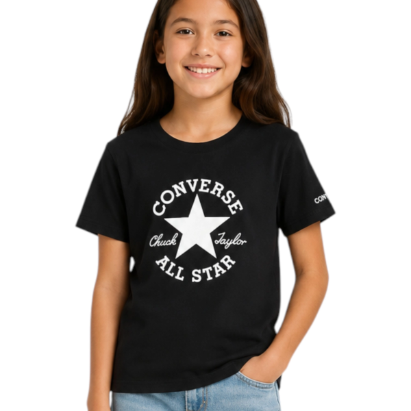 Converse - Παιδική Μπλούζα T-Shirt για Κορίτσια 4CH526-023 Μαύρο