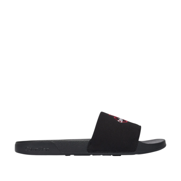 Calvin Klein - Ανδρικές Παντόφλες Slide Canvas Logo YM0YM01393-0KQ Μαύρο