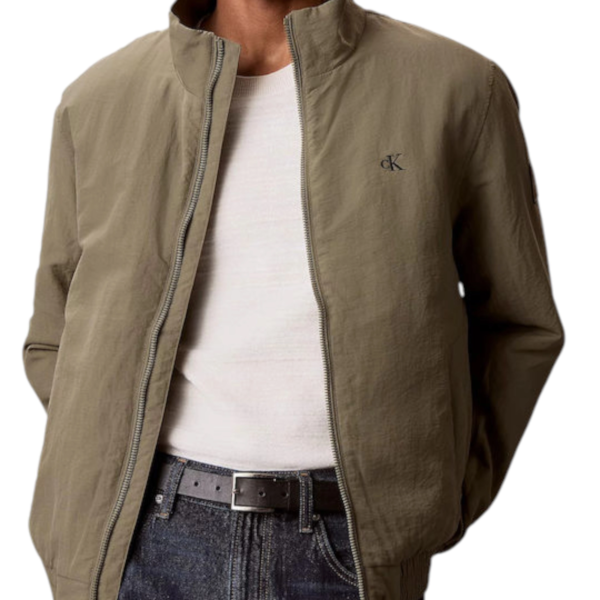 Calvin Klein - Ανδρικό Τζάκετ Ls Padded Nylon Harrigton LV04RG500G-LDY Λαδί LV04RG500G-LDY