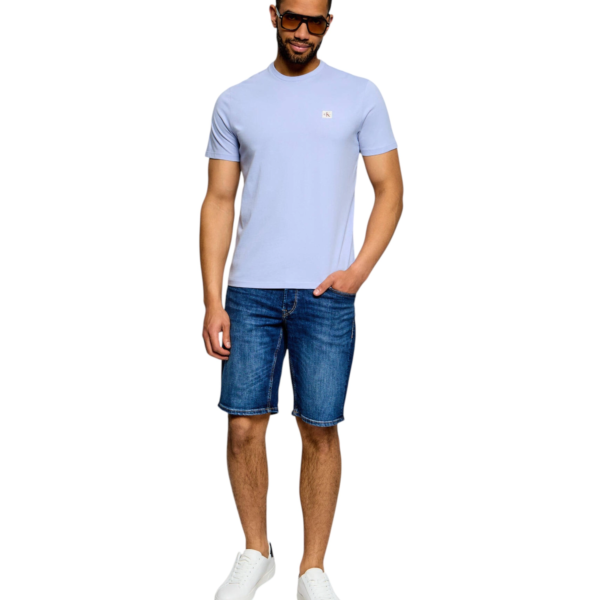 Calvin Klein - Ανδρικό T-shirt Cotton Badge Regular Fit LV04RC272G-TKF Μπλε Του Ουρανού LV04RC272G-TKF