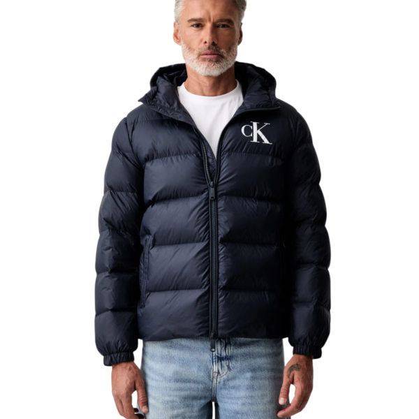 Calvin Klein - Ανδρικό Μπουφάν Ls Ltwt Nylon Padded Hooded Puff LV04RG513G-CEF Μπλε