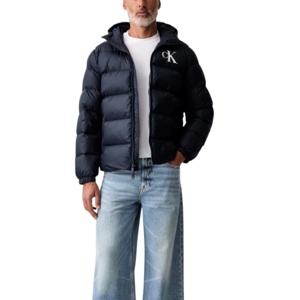 Calvin Klein - Ανδρικό Μπουφάν Ls Ltwt Nylon Padded Hooded Puff LV04RG513G-CEF Μπλε LV04RG513G-CEF