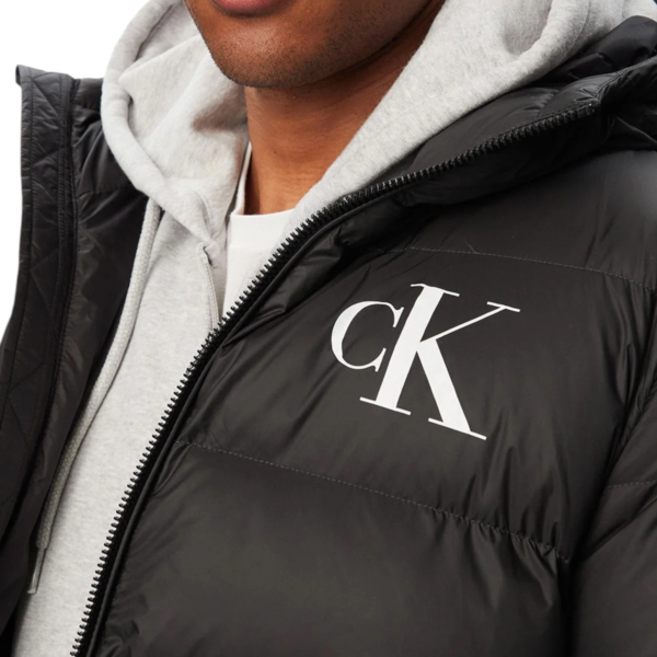 Calvin Klein - Ανδρικό Μπουφάν Ls Ltwt Nylon Padded Hooded Puff LV04RG513G-UB1 Μαύρο LV04RG513G-UB1