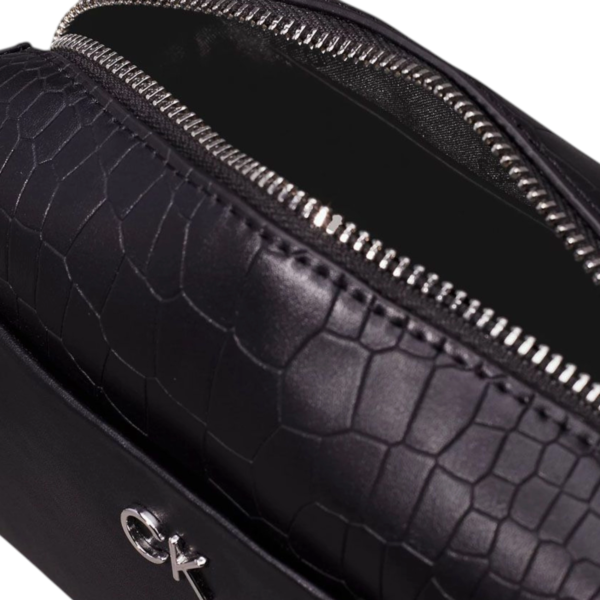 Calvin Klein - Γυναικεία Τσάντα Ώμου Ck Daily Camera Bag Croco K60K612140-BEH Μαύρο K60K612140-BEH