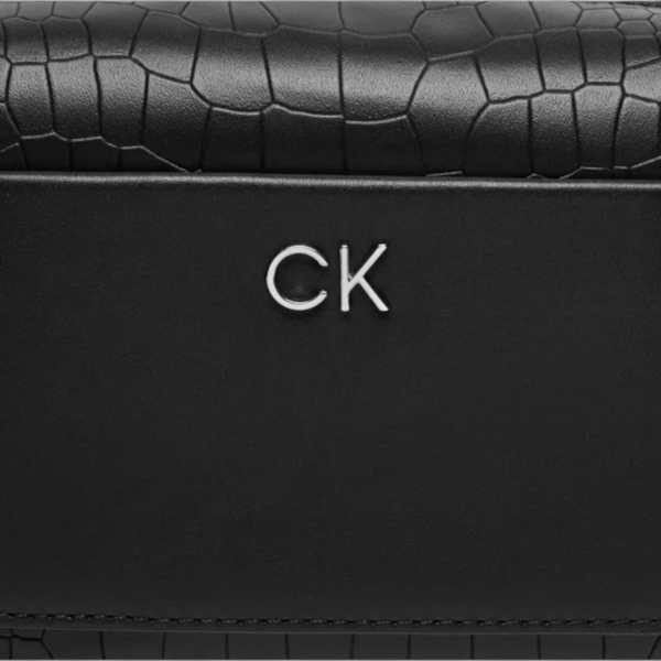 Calvin Klein - Γυναικεία Τσάντα Ώμου Ck Daily Camera Bag Croco K60K612140-BEH Μαύρο K60K612140-BEH
