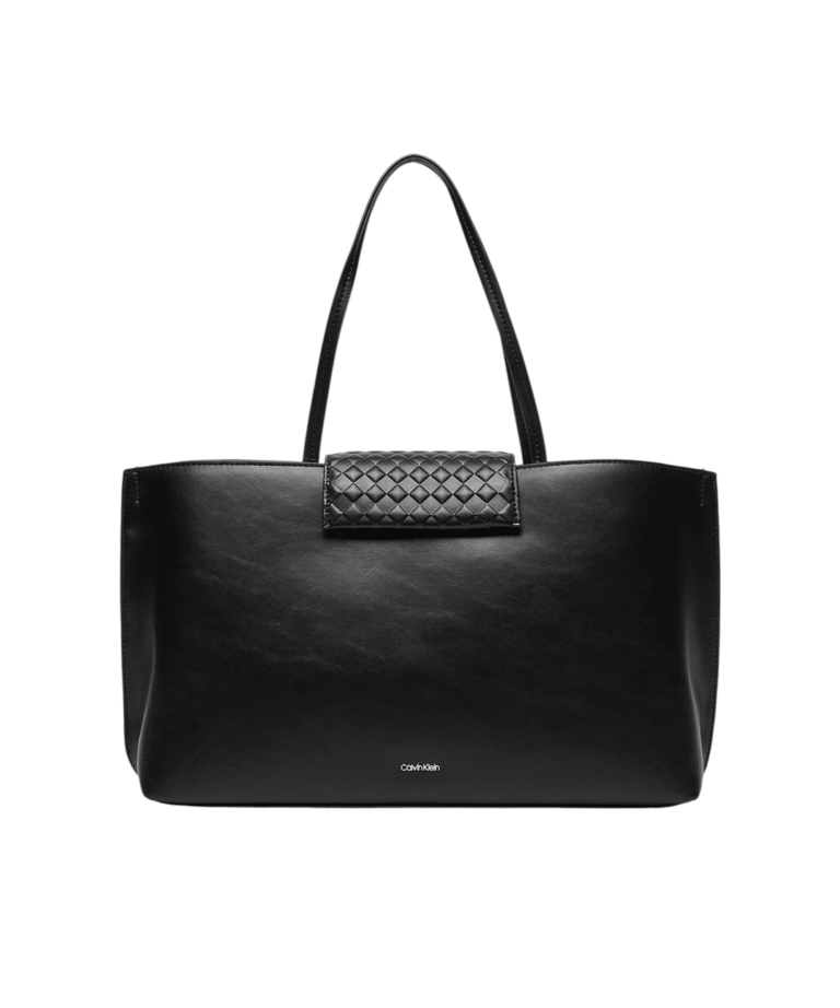 Calvin Klein - Γυναικεία Τσάντα Ώμου Mini Quilt Medium Tote K60K611885-BEH Μαύρο