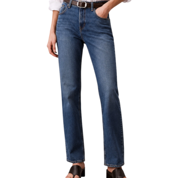 Calvin Klein - Γυναικείο Παντελόνι Jeans High Rise Straight Vintage Sky LV047F711G-SBB Μπλε