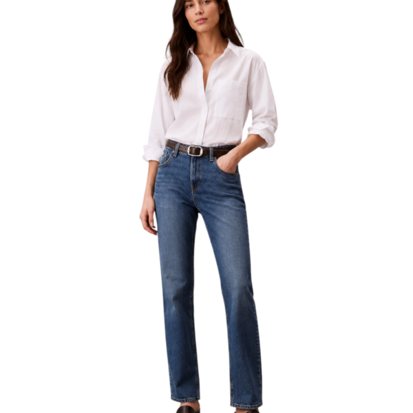 Calvin Klein - Γυναικείο Παντελόνι Jeans High Rise Straight Vintage Sky LV047F711G-SBB Μπλε LV047F711G-SBB