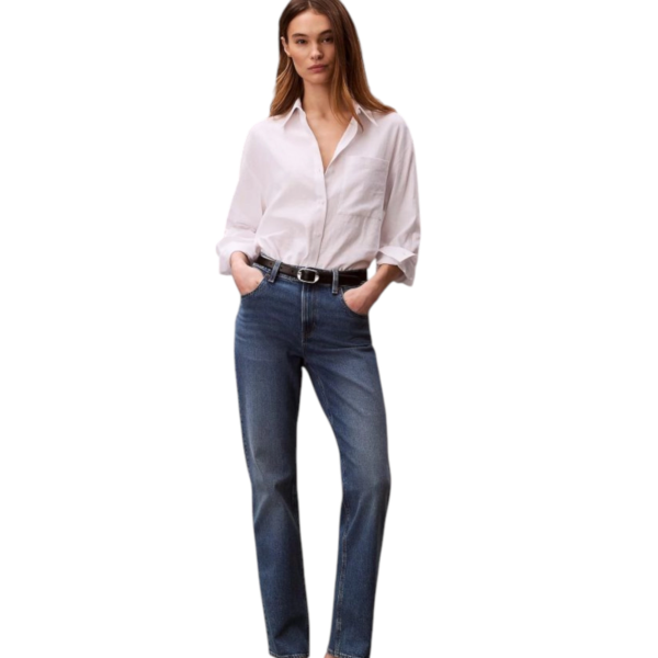 Calvin Klein - Γυναικείο Παντελόνι Jeans High Rise Straight Vintage Sky LV047F711G-SBB Μπλε LV047F711G-SBB
