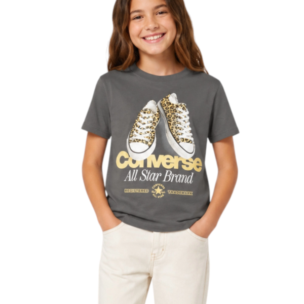 Converse - T‑shirt Για Κορίτσια 4CJ847-GDA Γκρι