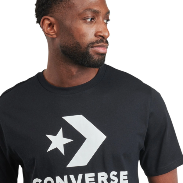 Converse - Ανδρικό T‑shirt Logo Star Chevron CVM5T458-001 Μαύρο CVM5T458-001