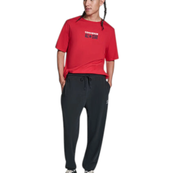 Converse - Ανδρικό Παντελόνι Φόρμας Embroidered Star Chevron Standard-Fit CVM5B873-001 Μαύρο CVM5B873-001