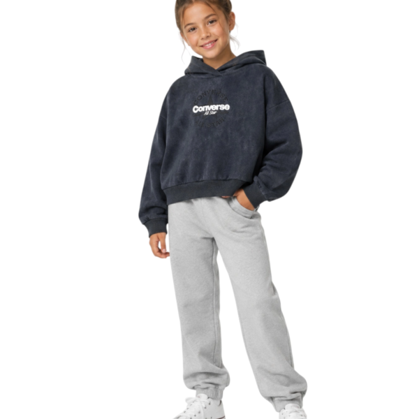 Converse - Μπλούζα Φούτερ Για Κορίτσια Με Κουκούλα 4CJ838-GDA Μαύρο 4CJ838-GDA