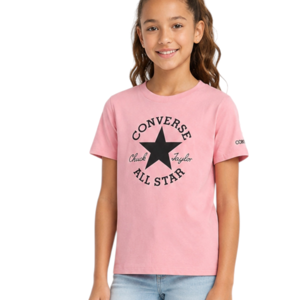 Converse - Παιδική Μπλούζα T-Shirt για Κορίτσια 4CH526-AI4 Ροζ