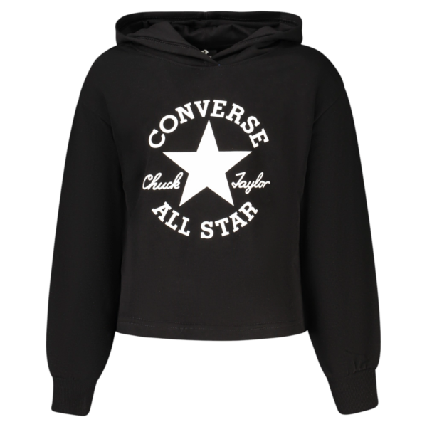 Converse - Παιδική Μπλούζα Φούτερ με Κουκούλα 4CH525-023 Μαύρο 4CH525-023